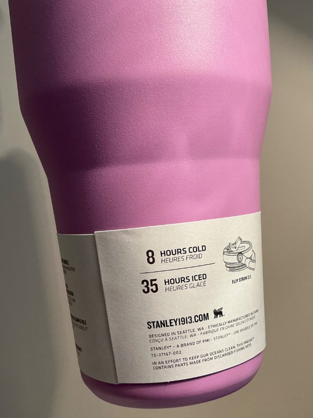 New Stanley Ice Flow Flip Straw Tumbler Smaller 20 oz lilac with purple lid - Picture 4 of 4